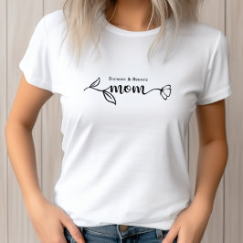 かわいいママ子供の名前モダンスクリプト母の日 Tシャツ