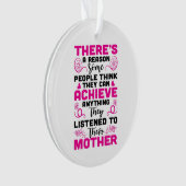 かわいいママ気持ち追加文字クリスマスオーナメント オーナメント (正面)