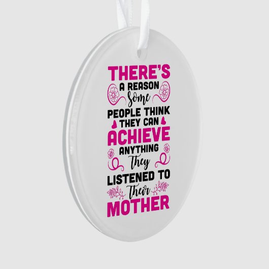 かわいいママ気持ち追加文字クリスマスオーナメント オーナメント (正面)