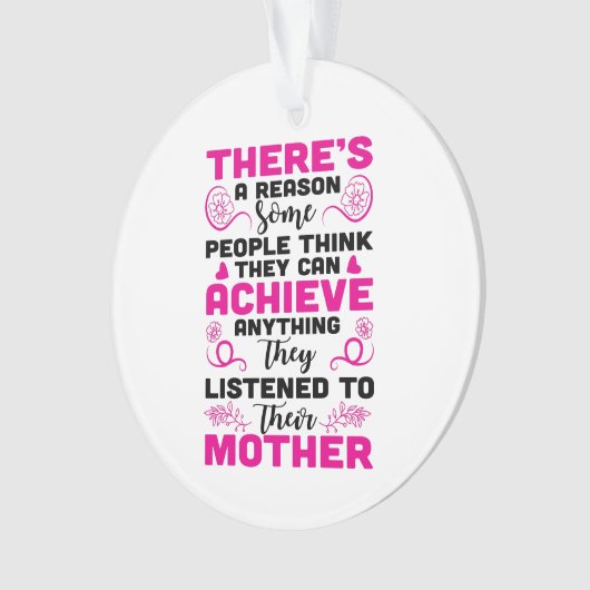 かわいいママ気持ち追加文字クリスマスオーナメント オーナメント (正面)