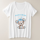 かわいいママ熊がデートの赤ちゃんシャワー プラスサイズTシャツ (デザイン正面)