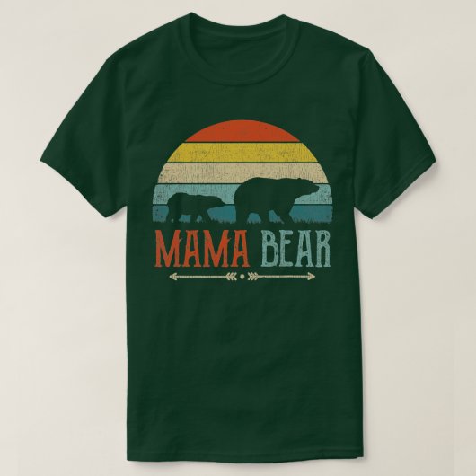 かわいいママ熊ヴィンテージママ日レトロママ Tシャツ (デザイン正面)