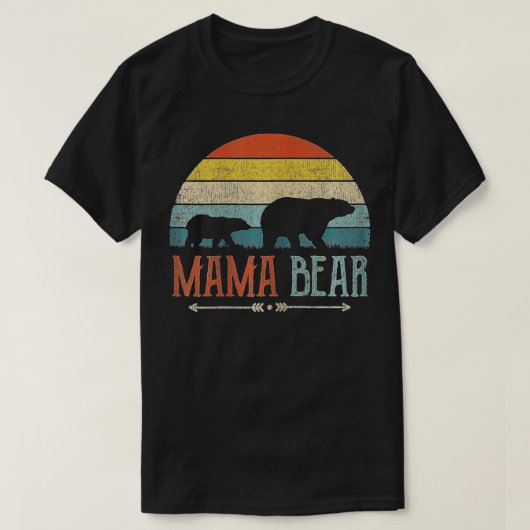 かわいいママ熊ヴィンテージ母の日レトロ母 – Tシャツ (デザイン正面)
