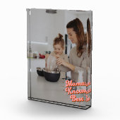 かわいいママ知最高のっているピンクブラウンレトロレタリング フォトブロック (右)