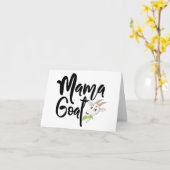 かわいいママ空白のヤギ カード (黄色い花)