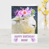 かわいいママ誕生日 カード (黄色い花)