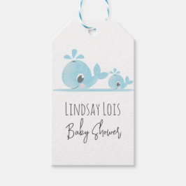 かわいいママ鯨ベビークジラ赤ちゃんシャワー ギフトタグ