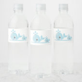 かわいいママ鯨ベビークジラ赤ちゃんシャワー ペットボトルラベル (ボトル)