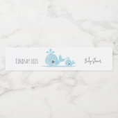 かわいいママ鯨ベビークジラ赤ちゃんシャワー ペットボトルラベル (シングルラベル)