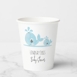 かわいいママ鯨ベビークジラ赤ちゃんシャワー 紙コップ
