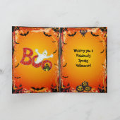 かわいいママ、こうもり&キャッスルハロウィーンカード カード (内部)