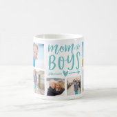 かわいいママ・オブ・ボーイズ・フォトコラージュ コーヒーマグカップ (中央)