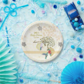 かわいいママ&ベビーフローラハミングバード ペーパープレート (パーティー)