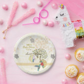 かわいいママ&ベビーフローラハミングバード ペーパープレート (パーティー)