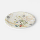 かわいいママ&ベビーフローラハミングバード ペーパープレート (アングル)