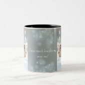 かわいいママ&ベビーペンギンスノーパーソナライズされた ツートーンマグカップ (中央)