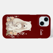 かわいいママ+ベビーポーラーベアーケースメイトiPhoneケース Case-Mate iPhoneケース (裏面 (横))
