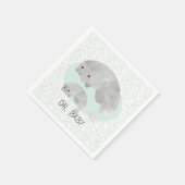 かわいいママ&ベビーマナティーwithウェーブベビーシャワー スタンダードカクテルナプキン (角)