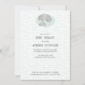 かわいいママ&ベビーマナティーwithウェーブベビーシャワー 招待状 (正面)