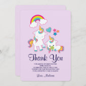 かわいいママ&ベビーユニコーンマジカルサンキュー サンキューカード (正面/裏面)