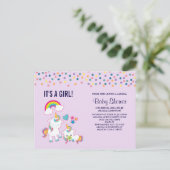 かわいいママ&ベビーユニコーンマジカルベイビーシャワー ポストカード (スタンド正面)