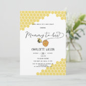 かわいいママ bee ハニコーム ベイビー シャワー 招待状 (スタンド正面)