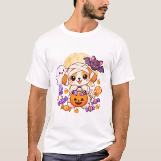 かわいいマミーわんこハロウィンお菓子 Tシャツ