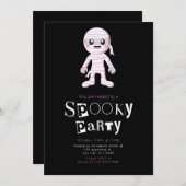 かわいいマミー 現代のミニマリスト ハロウィン 招待状 (正面/裏面)