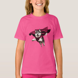 かわいいマラミュートのスーパーヒーロー子供用Tシャツ Tシャツ