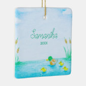 かわいいマラードアヒルパーソナライズされた セラミックオーナメント (右)