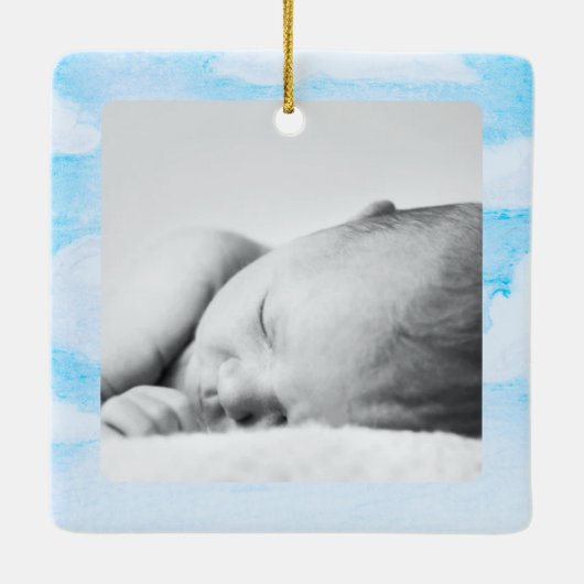 かわいいマラードアヒルパーソナライズされた セラミックオーナメント (裏面)