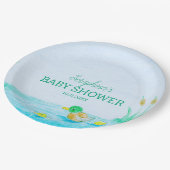 かわいいマラードアヒル赤ちゃんシャワー ペーパープレート (アングル)