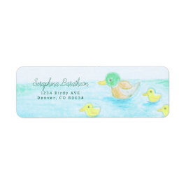 かわいいマラードアヒル ラベル