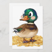 かわいいマラール山の金ゴールド招待状 招待状 (正面/裏面)