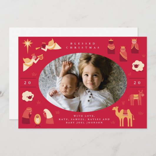 かわいいマリアのいる生誕の場面 シーズンカード (正面/裏面)