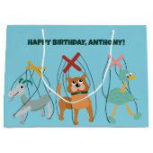 かわいいマリオネット人形の人形遣パーソナライズされたい ラージペーパーバッグ (正面)