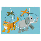 かわいいマリオネット人形の人形遣パーソナライズされたい ラージペーパーバッグ (裏面)