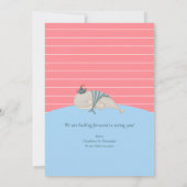 かわいいマリン クジラ タコ ピンクのベイビーシャワー 招待状 (裏面)