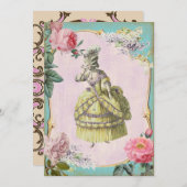 かわいいマリー・アントワネット - 出席/ 招待状 (正面/裏面)