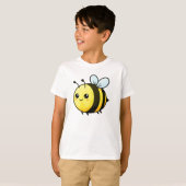 かわいいマルコメ蜂のキャラクターキッズTシャツ Tシャツ (正面フル)