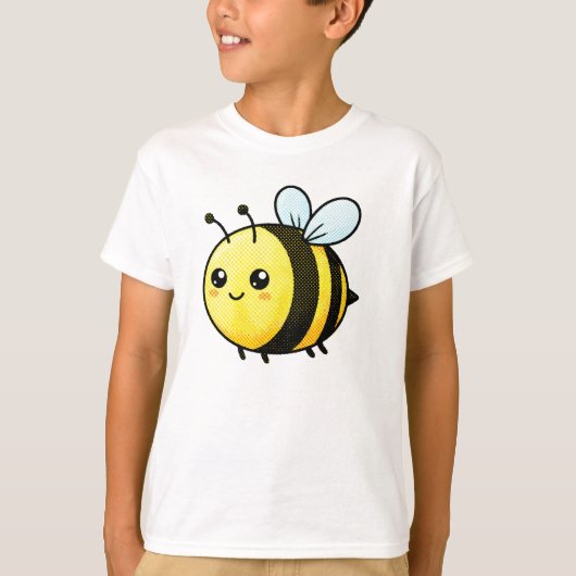 かわいいマルコメ蜂のキャラクターキッズTシャツ Tシャツ (正面)