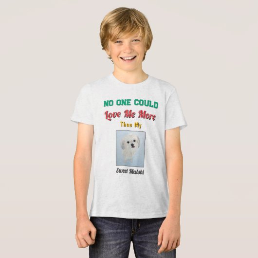 かわいいマルシーズーの愛 トライブレンドＴシャツ (正面全面)