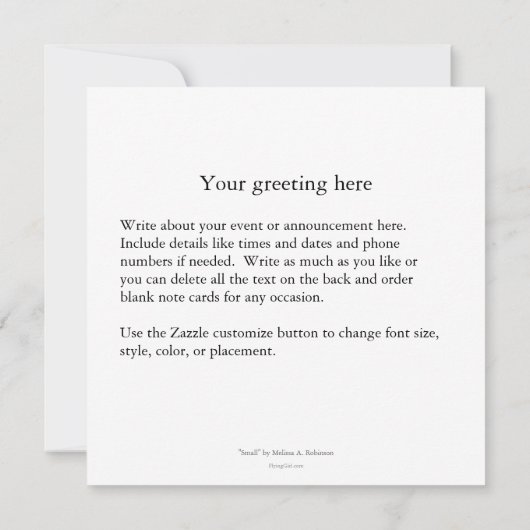 かわいいマルタの子犬を引く小さく白い犬の芸術 案内状 (裏面)