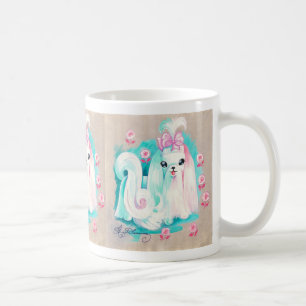 かわいいマルタの小犬の白 コーヒーマグカップ