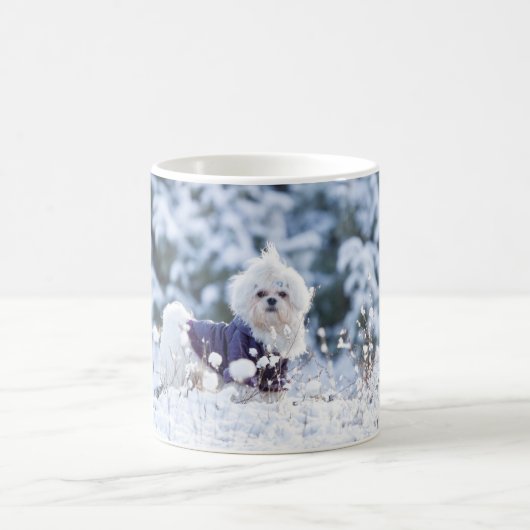 かわいいマルタ犬 コーヒーマグカップ (中央)