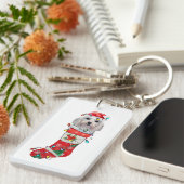 かわいいマルチーズドッグクリスマス、クリスマスマルチーズドッグ キーホルダー (正面右)