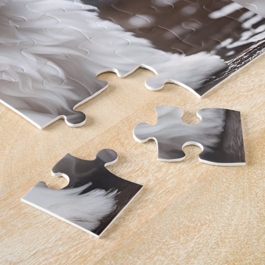 かわいいマルチーズドッグパピー秋雨名前をカスタムする ジグソーパズル (側面)