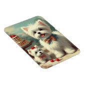 かわいいマルチーズパピー絵を描ズ マグネット (右側)