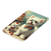 かわいいマルチーズパピー絵を描ズ マグネット (左側)