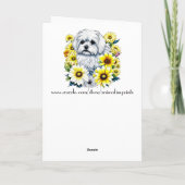 かわいいマルチーズパーソナライズされた誕生日 カード (裏面)